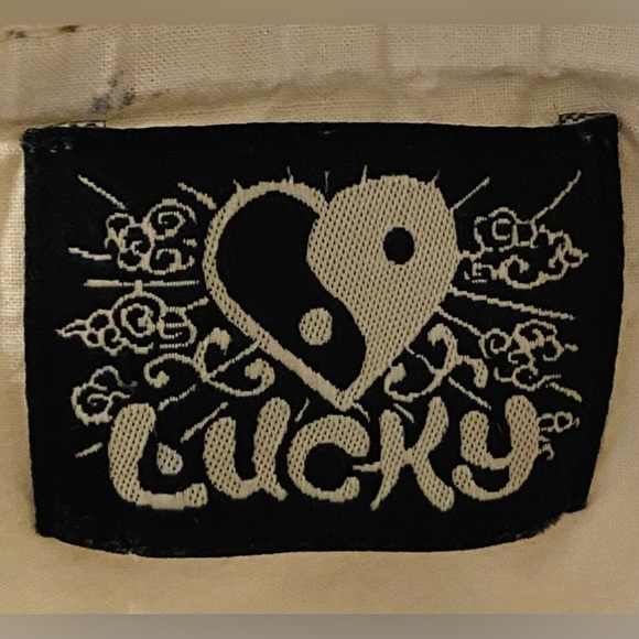 Vintage Lucky 🍀 Brand, Lg. off-white canvas w/Black embroidery, Hobo-Style bag - Picture 4 of 5